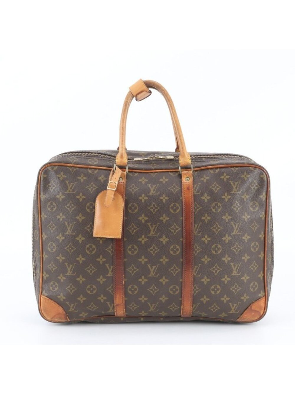 Louis Vuitton Monogram Sirius 45 Leather Boston Bag Tote Carry